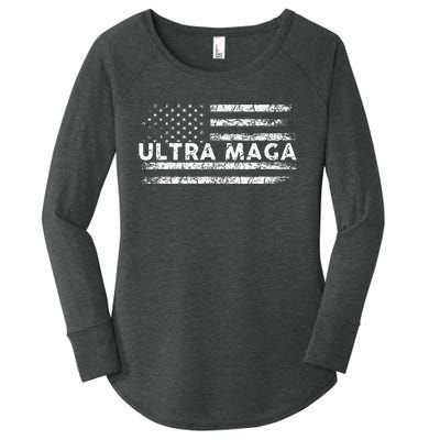 Ultra Maga Proud Ultra Maga Anti Biden Us Flag Pro Trump Women's Perfect Tri Tunic Long Sleeve Shirt