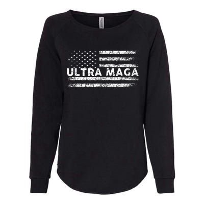 Ultra Maga Proud Ultra Maga Anti Biden Us Flag Pro Trump Womens California Wash Sweatshirt