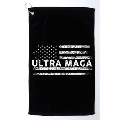 Ultra Maga Proud Ultra Maga Anti Biden Us Flag Pro Trump Platinum Collection Golf Towel