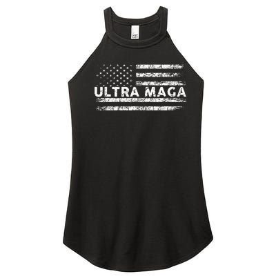 Ultra Maga Proud Ultra Maga Anti Biden Us Flag Pro Trump Women's Perfect Tri Rocker Tank