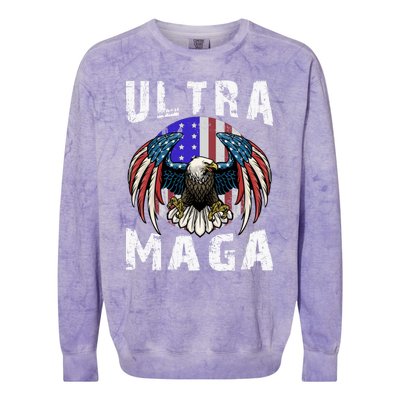 Ultra Maga Pro Trump Ultra MAGA Funny Anti Biden Colorblast Crewneck Sweatshirt