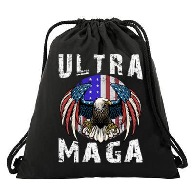 Ultra Maga Pro Trump Ultra MAGA Funny Anti Biden Drawstring Bag