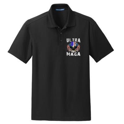 Ultra Maga Pro Trump Ultra MAGA Funny Anti Biden Dry Zone Grid Polo