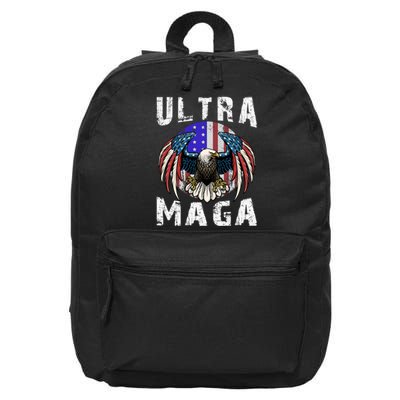 Ultra Maga Pro Trump Ultra MAGA Funny Anti Biden 16 in Basic Backpack