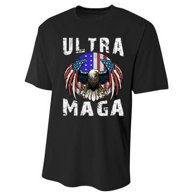 Ultra Maga Pro Trump Ultra MAGA Funny Anti Biden Performance Sprint T-Shirt