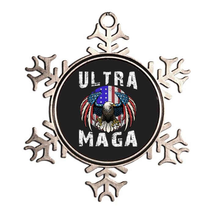 Ultra Maga Pro Trump Ultra MAGA Funny Anti Biden Metallic Star Ornament