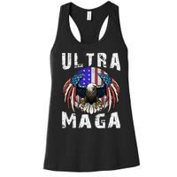 Ultra Maga Pro Trump Ultra MAGA Funny Anti Biden Women's Racerback Tank