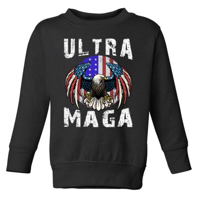 Ultra Maga Pro Trump Ultra MAGA Funny Anti Biden Toddler Sweatshirt