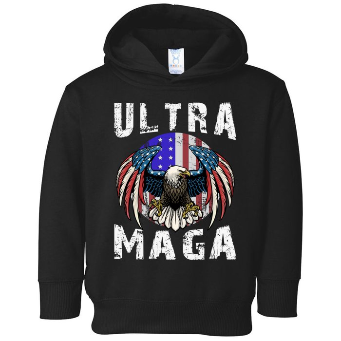 Ultra Maga Pro Trump Ultra MAGA Funny Anti Biden Toddler Hoodie