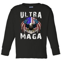 Ultra Maga Pro Trump Ultra MAGA Funny Anti Biden Toddler Long Sleeve Shirt