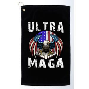 Ultra Maga Pro Trump Ultra MAGA Funny Anti Biden Platinum Collection Golf Towel