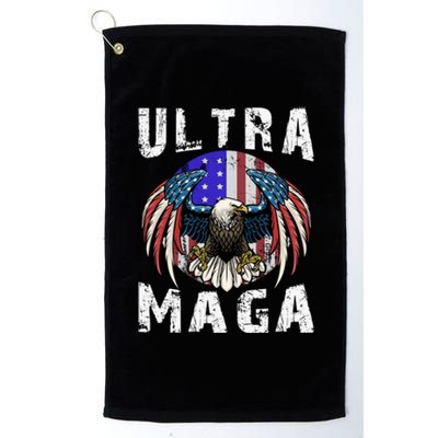 Ultra Maga Pro Trump Ultra MAGA Funny Anti Biden Platinum Collection Golf Towel