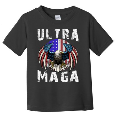 Ultra Maga Pro Trump Ultra MAGA Funny Anti Biden Toddler T-Shirt