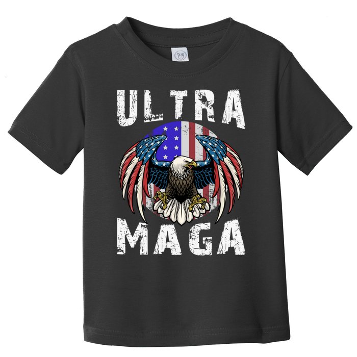 Ultra Maga Pro Trump Ultra MAGA Funny Anti Biden Toddler T-Shirt