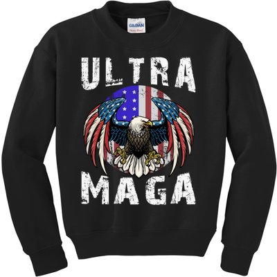 Ultra Maga Pro Trump Ultra MAGA Funny Anti Biden Kids Sweatshirt