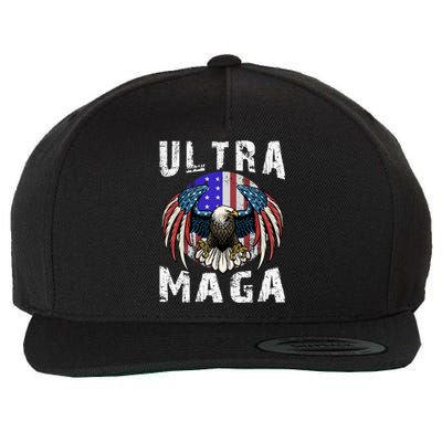 Ultra Maga Pro Trump Ultra MAGA Funny Anti Biden Wool Snapback Cap