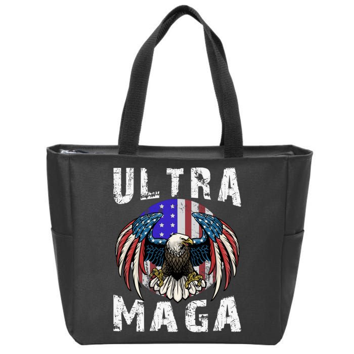 Ultra Maga Pro Trump Ultra MAGA Funny Anti Biden Zip Tote Bag