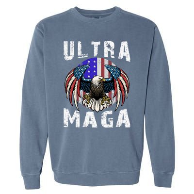 Ultra Maga Pro Trump Ultra MAGA Funny Anti Biden Garment-Dyed Sweatshirt