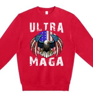 Ultra Maga Pro Trump Ultra MAGA Funny Anti Biden Premium Crewneck Sweatshirt