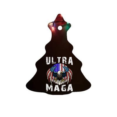 Ultra Maga Pro Trump Ultra MAGA Funny Anti Biden Ceramic Tree Ornament