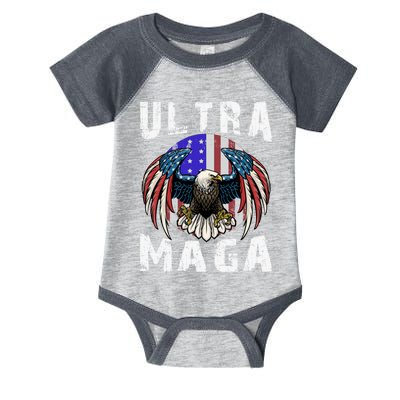 Ultra Maga Pro Trump Ultra MAGA Funny Anti Biden Infant Baby Jersey Bodysuit