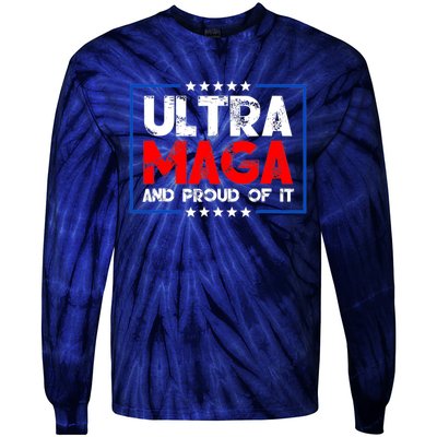 Ultra Maga Proud Ultra Maga Retro Vintage Design Tie-Dye Long Sleeve Shirt