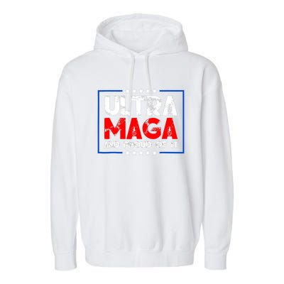 Ultra Maga Proud Ultra Maga Retro Vintage Design Garment-Dyed Fleece Hoodie