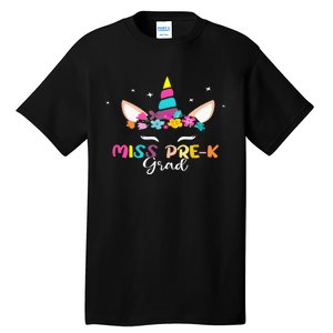 Unicorn Miss Prek Grad Preschool Graduation Tall T-Shirt