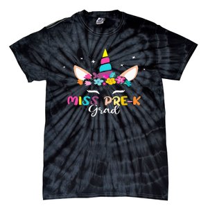 Unicorn Miss Prek Grad Preschool Graduation Tie-Dye T-Shirt