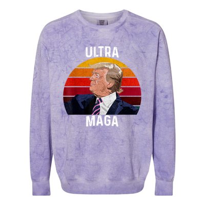 Ultra MAGA Pro Trump Colorblast Crewneck Sweatshirt