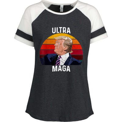 Ultra MAGA Pro Trump Enza Ladies Jersey Colorblock Tee