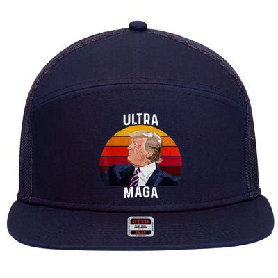 Ultra MAGA Pro Trump 7 Panel Mesh Trucker Snapback Hat