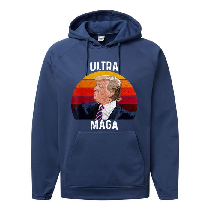 Ultra MAGA Pro Trump Performance Fleece Hoodie