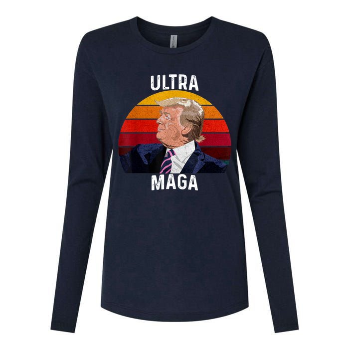 Ultra MAGA Pro Trump Womens Cotton Relaxed Long Sleeve T-Shirt