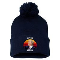 Ultra MAGA Pro Trump Pom Pom 12in Knit Beanie