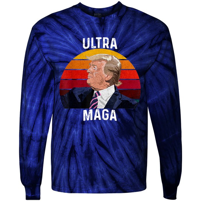 Ultra MAGA Pro Trump Tie-Dye Long Sleeve Shirt