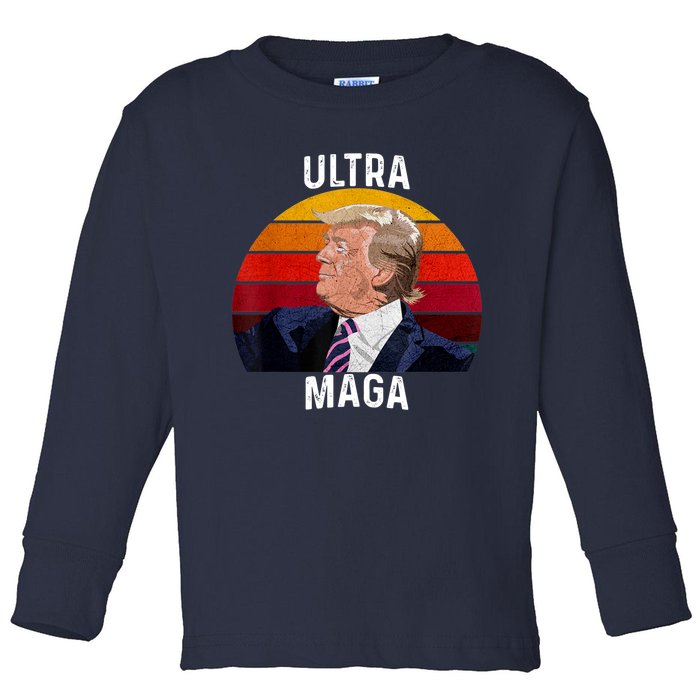 Ultra MAGA Pro Trump Toddler Long Sleeve Shirt