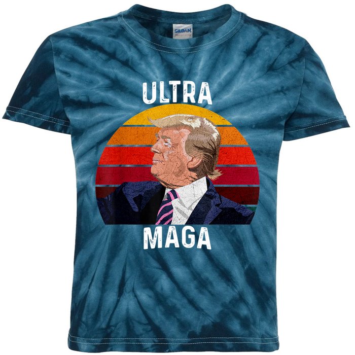 Ultra MAGA Pro Trump Kids Tie-Dye T-Shirt