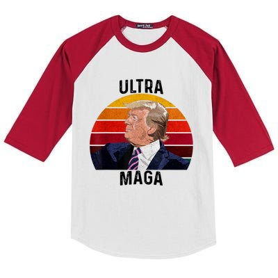 Ultra MAGA Pro Trump Kids Colorblock Raglan Jersey