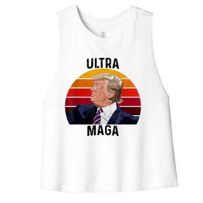 Ultra MAGA Pro Trump Women's Racerback Cropped Tank