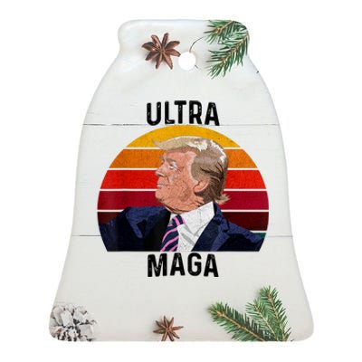 Ultra MAGA Pro Trump Ceramic Bell Ornament