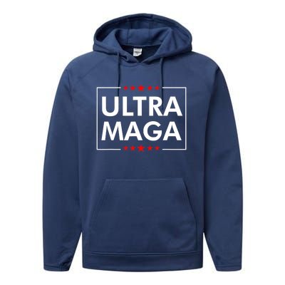 Ultra Maga Pro Trump Trump 2024 Performance Fleece Hoodie