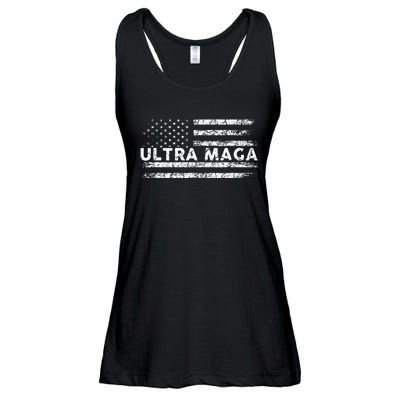 Ultra Maga Proud Ultra Maga Anti Biden Us Flag Pro Trump Ladies Essential Flowy Tank