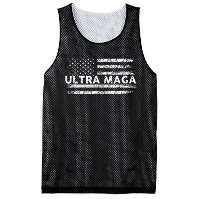 Ultra Maga Proud Ultra Maga Anti Biden Us Flag Pro Trump Mesh Reversible Basketball Jersey Tank