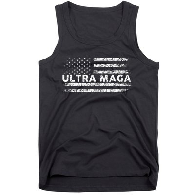 Ultra Maga Proud Ultra Maga Anti Biden Us Flag Pro Trump Tank Top