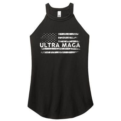 Ultra Maga Proud Ultra Maga Anti Biden Us Flag Pro Trump Women's Perfect Tri Rocker Tank