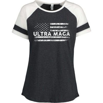 Ultra Maga Proud Ultra Maga Anti Biden Us Flag Pro Trump Enza Ladies Jersey Colorblock Tee