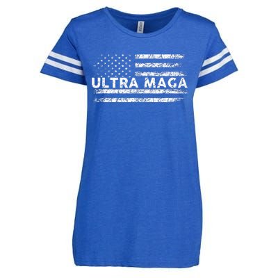 Ultra Maga Proud Ultra Maga Anti Biden Us Flag Pro Trump Enza Ladies Jersey Football T-Shirt