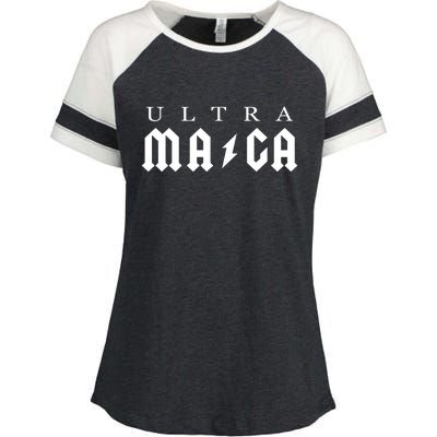 Ultra MAGA Parody Trump 2024 Enza Ladies Jersey Colorblock Tee