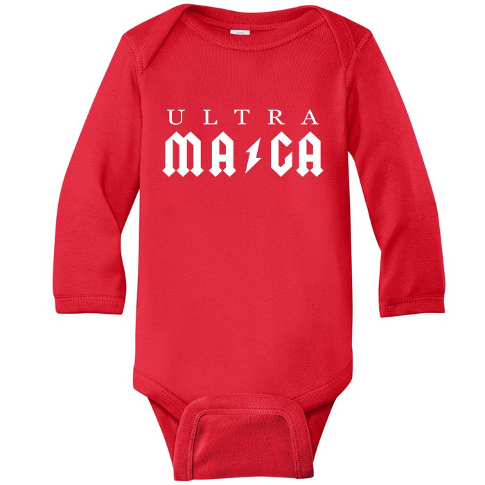 Ultra MAGA Parody Trump 2024 Baby Long Sleeve Bodysuit